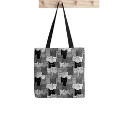 Shopper Silent Cats Monochromatic Printed Tote Bag women Harajuku shopper handbag girl Shoulder shopping bag Lady Canvas Bag
Shopper Silent Cats Monochromatic Printed Tote Bag women Harajuku shopper handbag girl Shoulder shopping bag Lady Canvas Bag