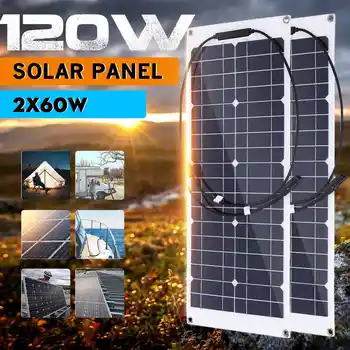 Semi-flexible Solar Panel 120W/60W 18V Monocrystalline Solar Cell DIY Module Cable Outdoor Connector Battery Charger Waterproof
Semi-flexible Solar Panel 120W/60W 18V Monocrystalline Solar Cell DIY Module Cable Outdoor Connector Battery Charger Waterproof