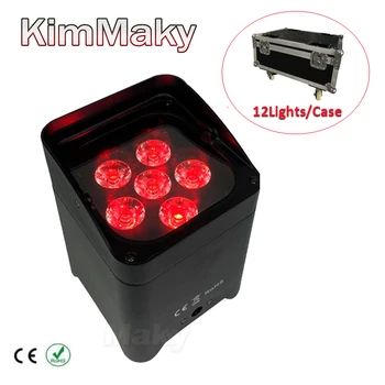 12lights/case 6x18w RGBWAUV 6 in 1 smart dj uplighting Party stage par lights IR control Wireless DMX led battery uplights
12lights/case 6x18w RGBWAUV 6 in 1 smart dj uplighting Party stage par lights IR control Wireless DMX led battery uplights