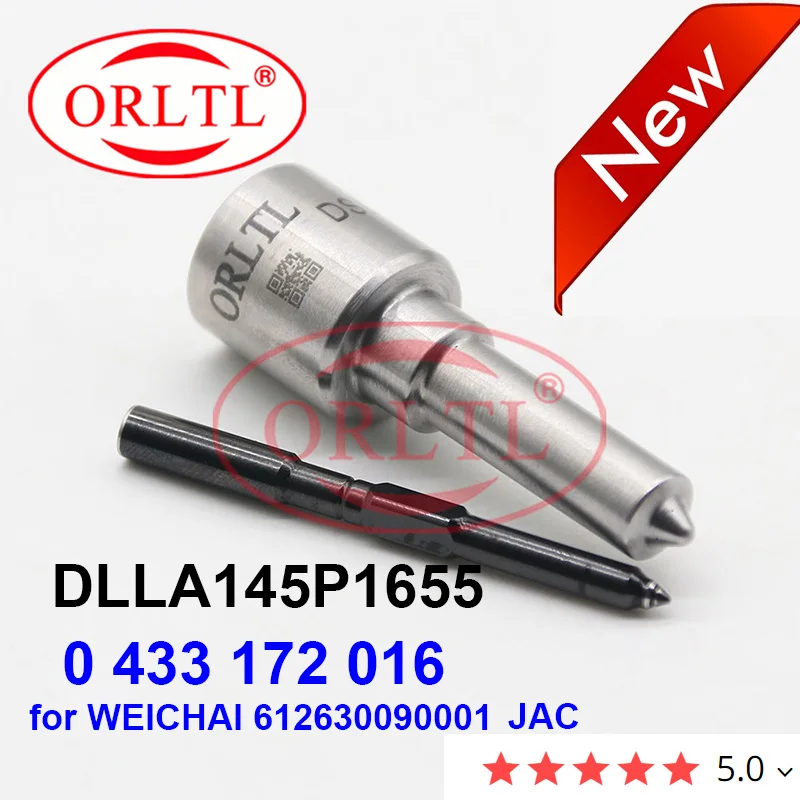 ORLTL Common Rail Injector Nozzle DLLA145P1655 DLLA145P1655 for 0445120086 0445120388 00986AD1005 WEICHAI 612630090001
ORLTL Common Rail Injector Nozzle DLLA145P1655 DLLA145P1655 for 0445120086 0445120388 00986AD1005 WEICHAI 612630090001
