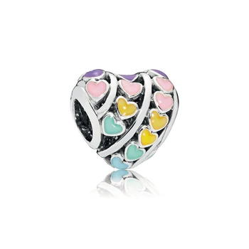 Free Shipping 925 Sterling Silver Multi-Color Hearts Charm Mixed Enamel Fit pandora Bracelet Hearts Charm Bead DIY Jewelry
Free Shipping 925 Sterling Silver Multi-Color Hearts Charm Mixed Enamel Fit pandora Bracelet Hearts Charm Bead DIY Jewelry