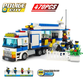 

City Police Station Car Headquarters Building Blocks Technic Truck SWAT WW2 Military Bricks Toys for Children Kids