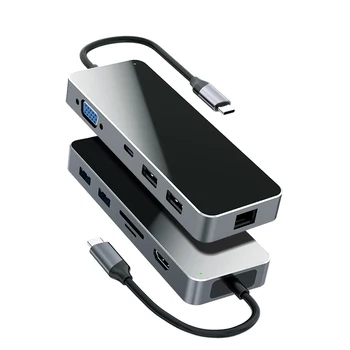 Hannord USB C Hub 11-in-1 USB C Adapter Type C Hub with 4K HDMI Support VGA USB 3.0 TF/SD Card RJ45 for Type C Devices PC Table
Hannord USB C Hub 11-in-1 USB C Adapter Type C Hub with 4K HDMI Support VGA USB 3.0 TF/SD Card RJ45 for Type C Devices PC Table