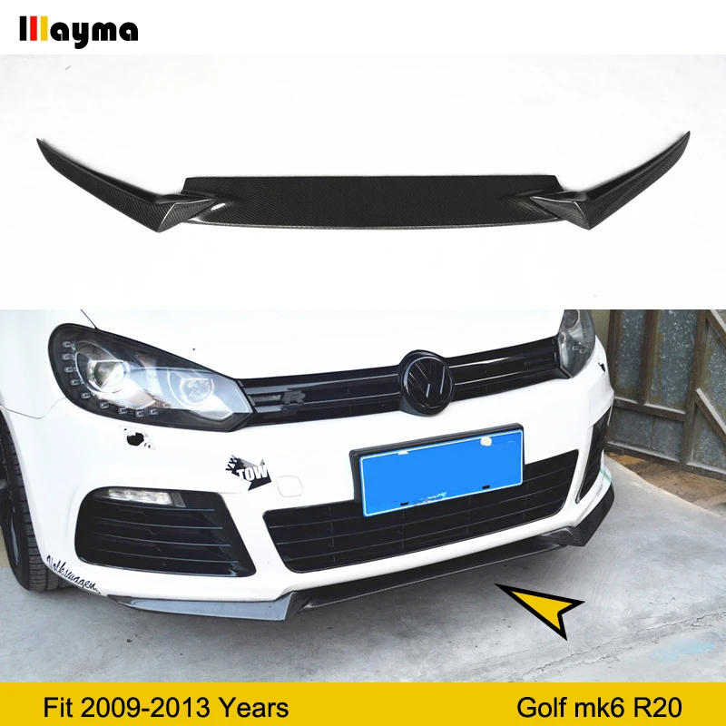 Golf 6 R20 БНР Стиль углеродного волокна передний бампер спойлер для Volkswagen юбка VW Mk6 3