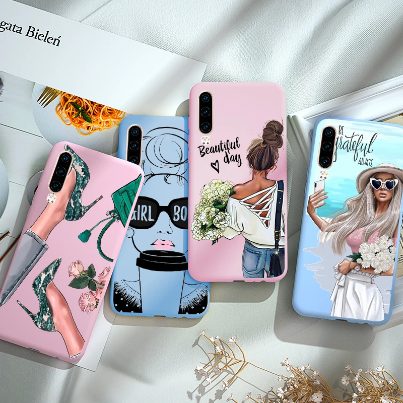 Чехол для Huawei P30 P20 P40 Lite E Pro мягкий силиконовый чехол карамельного цвета телефона P