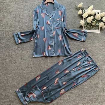 Fdfklak Women's Home Suit Silk Pajamas 2020 Spring Summer New Long Sleeve Pijama Sexy Lingerie Pyjama Satin Femme Nighties
Fdfklak Women's Home Suit Silk Pajamas 2020 Spring Summer New Long Sleeve Pijama Sexy Lingerie Pyjama Satin Femme Nighties
