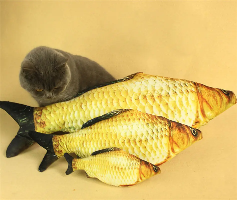 2020 Newest Hot 1PCS Grass Carp Fish Shape Pet Kitten Interactive Cats Chewing Toys Play Fun Toy