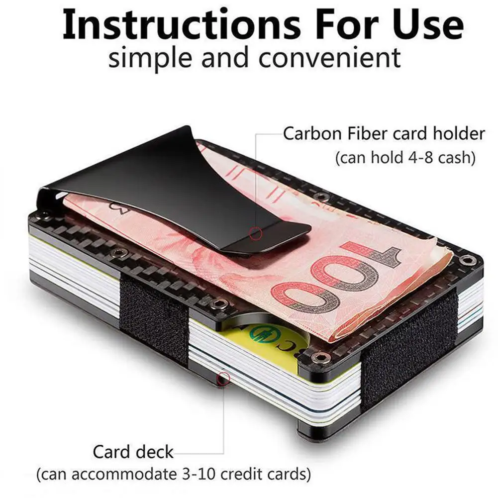New Men Fashion Carbon Fiber Wallet Credit Card Holder Short Wallet Card Card Wallet Blocking RFID Purse Elastic Holder J8W1
New Men Fashion Carbon Fiber Wallet Credit Card Holder Short Wallet Card Card Wallet Blocking RFID Purse Elastic Holder J8W1