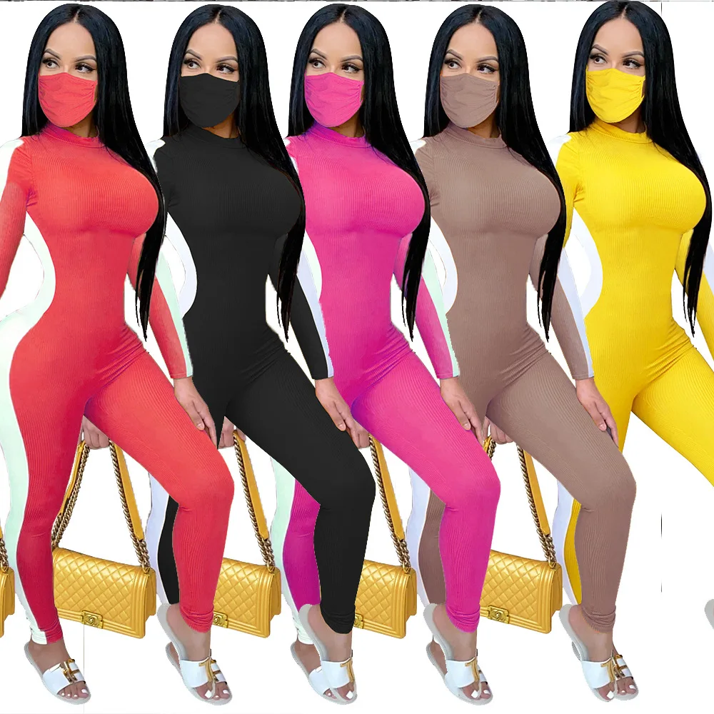 Women Winter Autumn Sexy Plus Size Two Color Patchwork Ribbed Skinny Jumpsuits Long Sleeves O-neck High Elastic Long Rompers
Women Winter Autumn Sexy Plus Size Two Color Patchwork Ribbed Skinny Jumpsuits Long Sleeves O-neck High Elastic Long Rompers