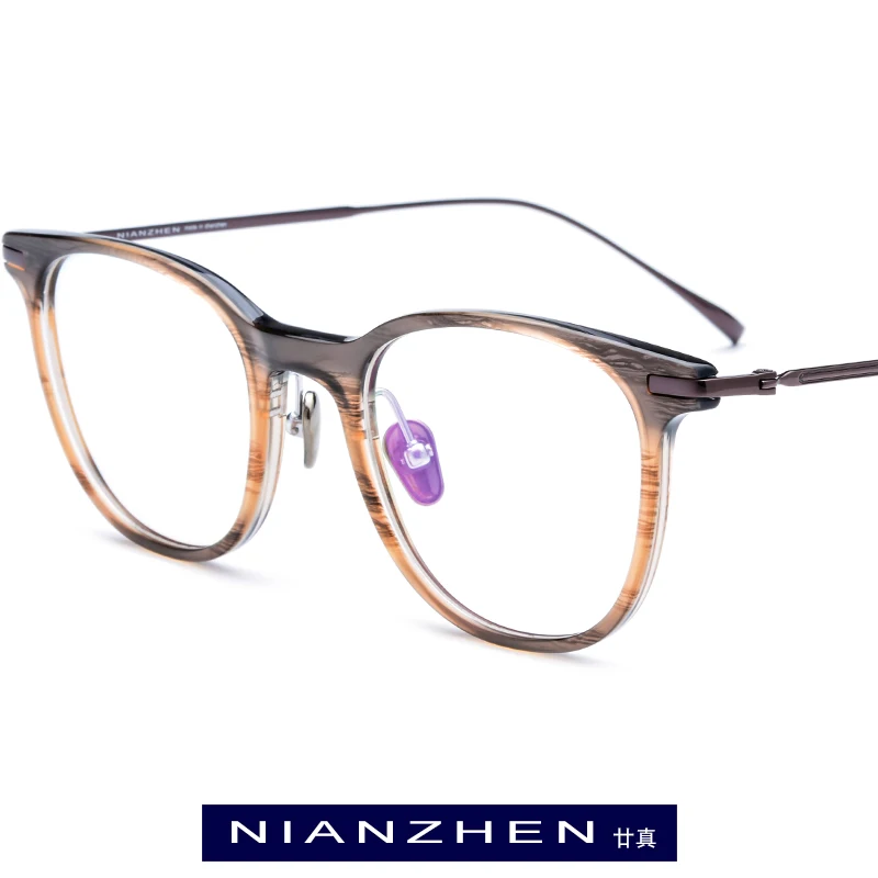 Pure Titanium Acetate Eyeglasses Frame Women Round Myopia Optical Frame Eye Glasses for Men Ultralight Spectacles Eyewear 9135
Pure Titanium Acetate Eyeglasses Frame Women Round Myopia Optical Frame Eye Glasses for Men Ultralight Spectacles Eyewear 9135