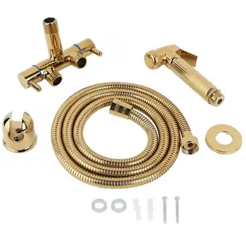 Bidet Nozzle All-copper Pressurized Golden Toilet Spray One Into Two Out Angle Valve Clean Body Bidet Nozzle
Bidet Nozzle All-copper Pressurized Golden Toilet Spray One Into Two Out Angle Valve Clean Body Bidet Nozzle