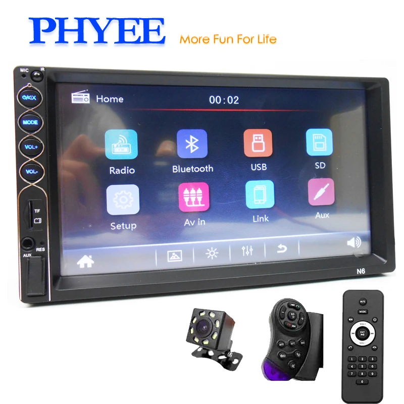 2 Din Car Radio Mirror Link MP5 Video Player Bluetooth A2DP Handsfree USB SD Aux FM 7 Inch Touch Screen ISO Head Unit PHYEE N6
2 Din Car Radio Mirror Link MP5 Video Player Bluetooth A2DP Handsfree USB SD Aux FM 7 Inch Touch Screen ISO Head Unit PHYEE N6