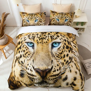 Leopard Bedding Set Animal Beast Blue Eyes Duvet Cover for Adults Kids Double Bed Cover 3D Quilt King Size Yellow Bed Linens
Leopard Bedding Set Animal Beast Blue Eyes Duvet Cover for Adults Kids Double Bed Cover 3D Quilt King Size Yellow Bed Linens