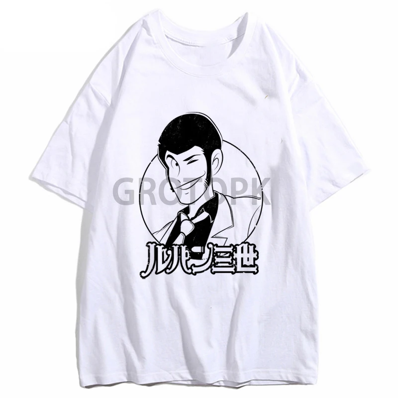 Lupin 3Rd Iii Daisuke Jigen Red III белая мужская футболка Rupan Sansei Moon Аниме унисекс японская Harajuku