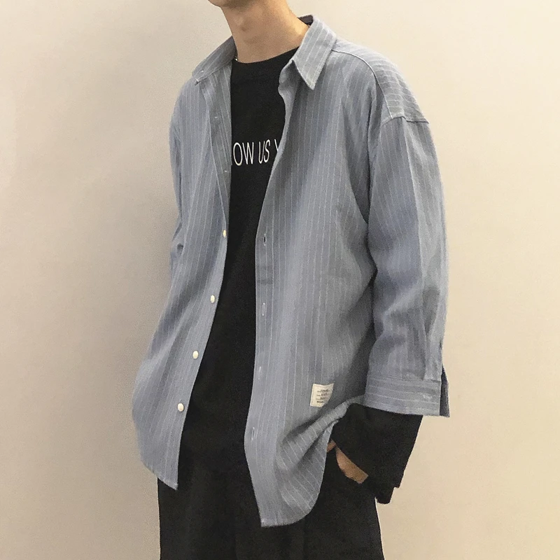2019 Summer Men's New Casual Pattern Long-sleeved Lapel Shirt Loose Temperament Trend Cotton Camisa Masculina Streetwear
2019 Summer Men's New Casual Pattern Long-sleeved Lapel Shirt Loose Temperament Trend Cotton Camisa Masculina Streetwear