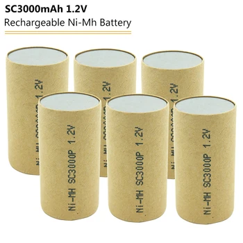 

4-20pcs Subc SC Nimh Ni-Mh 1.2V 3000mAh Rechargeable Power Tool Battery Cell for Makita Bosch Hitachi Electric Drills