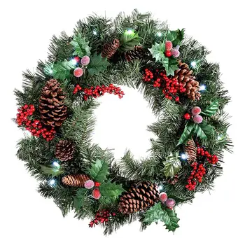 60CM Christmas Wreath Door Hanging Garland with Frost Clover Wreath Natural Pine Cones Berries Decorative Christmas Garland
60CM Christmas Wreath Door Hanging Garland with Frost Clover Wreath Natural Pine Cones Berries Decorative Christmas Garland