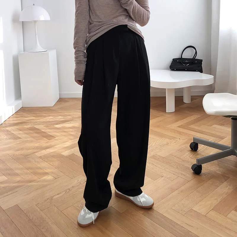 FORYUNSHES Women Wide Leg Cigarette Suits Trousers 2020 Autumn Femme High Waist Straight Pants Casual Office Business Bottom