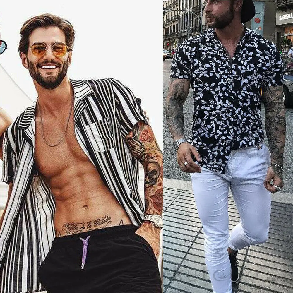 Fashion Summer Men Hawaiian Holiday Slim Shirts Beach Flower Party Fancy Tops Gentle Fitting Unique Casual Short Sleeve Tee
Fashion Summer Men Hawaiian Holiday Slim Shirts Beach Flower Party Fancy Tops Gentle Fitting Unique Casual Short Sleeve Tee