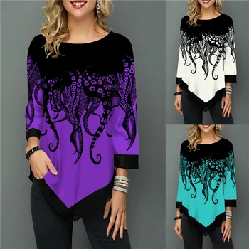 Large Size Women T Shirt 2020 Spring Tops 5XL Casual 3/4 Sleeve O-Neck Loose Irregular Tee Shirts Fashion Ladies Plus Size Top
Large Size Women T Shirt 2020 Spring Tops 5XL Casual 3/4 Sleeve O-Neck Loose Irregular Tee Shirts Fashion Ladies Plus Size Top