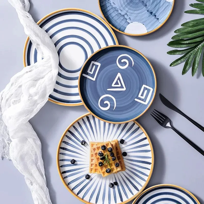 Creative Japanese Marble Plates Ceramic Gold Inlay Painted Dinner Plate Breakfast Steak Fruit Dessert Cake Plate Dinnerware 1pc
Creative Japanese Marble Plates Ceramic Gold Inlay Painted Dinner Plate Breakfast Steak Fruit Dessert Cake Plate Dinnerware 1pc