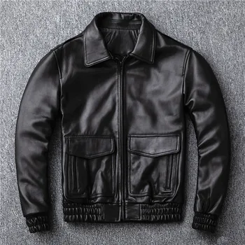 Quality Men Sheepskin Genuine Coat Large Size 5XL Motorcycle Jacket 2020 Clothing Slim Black Flight Real Leather Jackets 
Quality Men Sheepskin Genuine Coat Large Size 5XL Motorcycle Jacket 2020 Clothing Slim Black Flight Real Leather Jackets