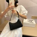Модная Изысканная сумка для покупок, повседневная женская сумка-тоут в стиле ретро, сумки на плечо, женская кожаная однотонная сумка с цепочкой