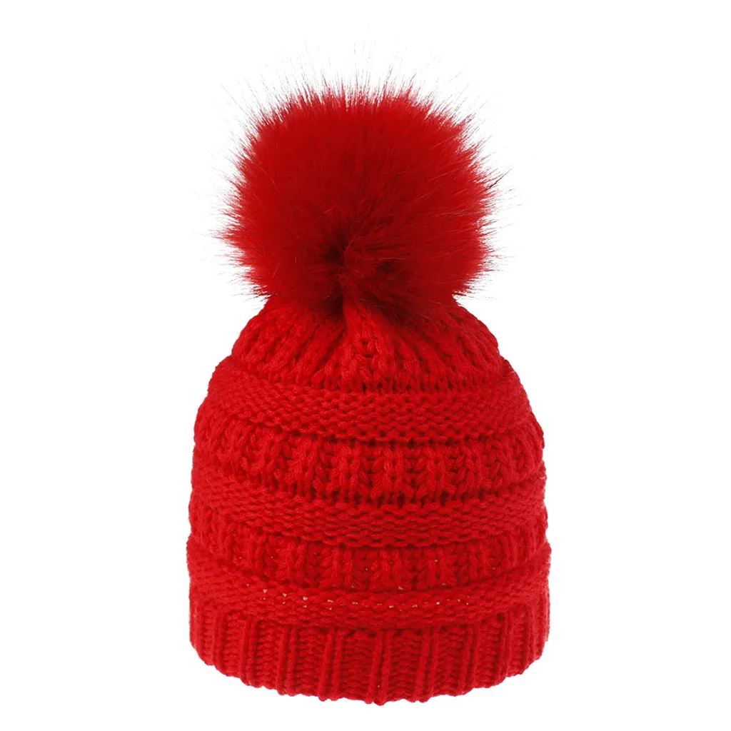 

pom pom Hat Girl Cap Winter Warm Hat Winter Beanies Hat Ski czapki zimowe зимние шапки зима czapka zimo шапки зимние детские wa