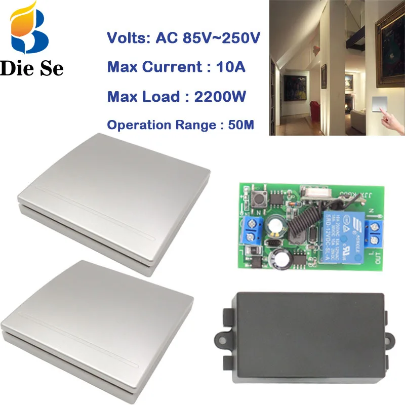 Diese 433Mhz Universal Wireless 86 Wall Panel Switch AC 220V 10Amp 2200W Bulb Light Wireless RF Remote Control Switch Controller
Diese 433Mhz Universal Wireless 86 Wall Panel Switch AC 220V 10Amp 2200W Bulb Light Wireless RF Remote Control Switch Controller