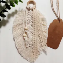 Macrame parede pendurado decoração para casa acessórios de penas charme carro parede pendurado boho decoração mão-tecido tapeçaria pendurado(China)