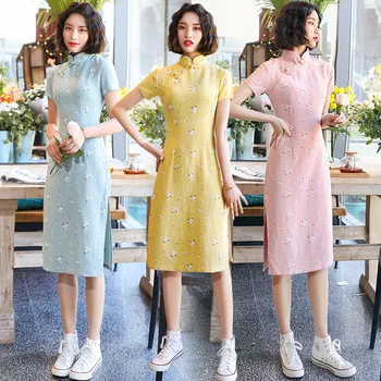 Novelty Chinese Style Qipao Elegant Linen Cotton Women Formal Dress Sexy High Split Print Flower Cheongsam Plus Size 3XL
Novelty Chinese Style Qipao Elegant Linen Cotton Women Formal Dress Sexy High Split Print Flower Cheongsam Plus Size 3XL