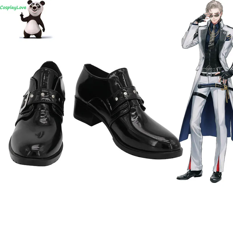 

CosplayLove Touken Ranbu Online Sanchoumou Black Shoes Cosplay Long Boots Leather Custom Made