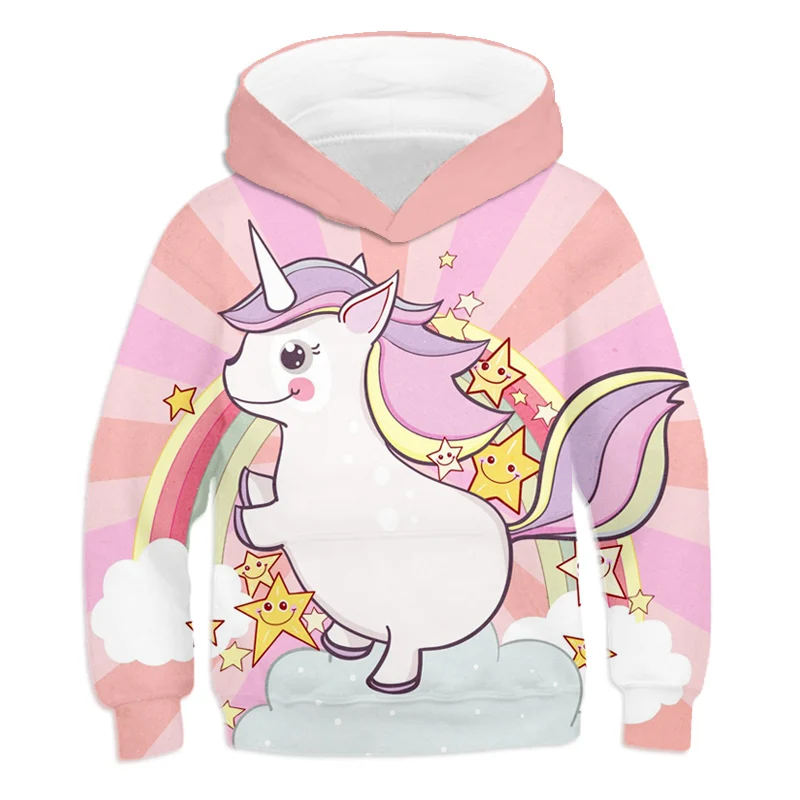 Unicorn 3D Printed Cartoon Hoodie Pullover Unicorn 3D Printed Cartoon Hoodie Pullover