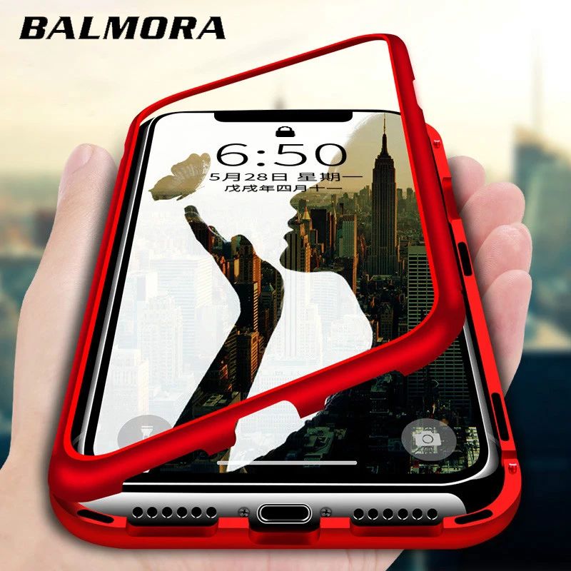 BALMORA Tempered Glass Magnetic Case for iPhone X XS MAX XR Case Magnetic Adsorption Metal for iPhone 6 7 8 Plus Anti-Knock Case
BALMORA Tempered Glass Magnetic Case for iPhone X XS MAX XR Case Magnetic Adsorption Metal for iPhone 6 7 8 Plus Anti-Knock Case
