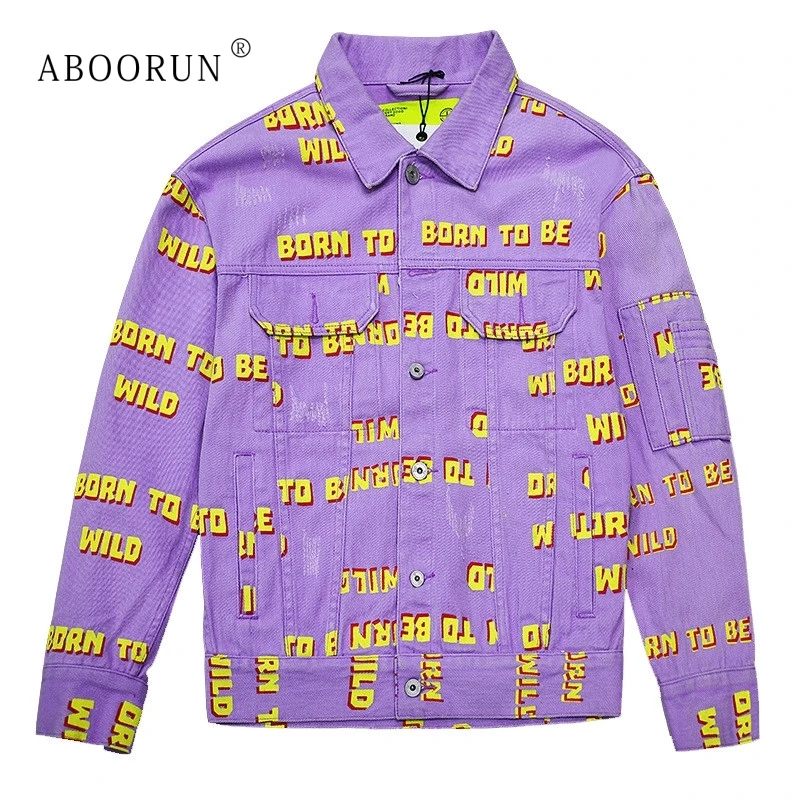 ABOORUN 3D Floating Letters Denim Jackets Men's Purple Ripped Denim Jackets Hip Hop Jacket Outerwear for Youth
ABOORUN 3D Floating Letters Denim Jackets Men's Purple Ripped Denim Jackets Hip Hop Jacket Outerwear for Youth
