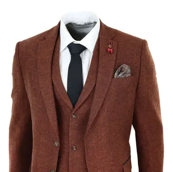2020 Rust Herringbone Tweed 3 Piece Mens Suits Wool Vintage Suit Wool Tweed Suit Jacket Vest Pants Custom Wedding Tuxedos
2020 Rust Herringbone Tweed 3 Piece Mens Suits Wool Vintage Suit Wool Tweed Suit Jacket Vest Pants Custom Wedding Tuxedos