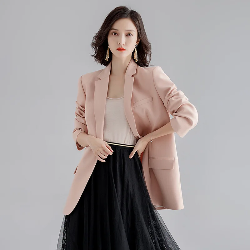 2019 Casual Suit Jacket Autumn And Winter New Style Fashion Tops Medium-length Wear Loose-Fit Slimming Cardigan WOMEN'S Dress
2019 Casual Suit Jacket Autumn And Winter New Style Fashion Tops Medium-length Wear Loose-Fit Slimming Cardigan WOMEN'S Dress