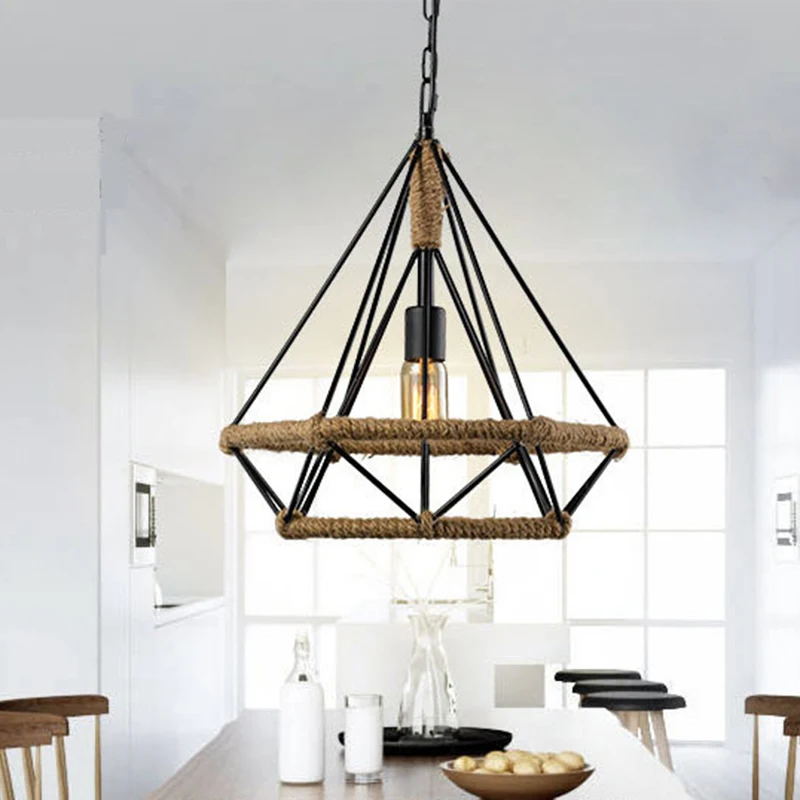 Creative Retro Iron Rope Bar Cafes Decoration Ceiling Pendant Lights Lamp Shade 
Creative Retro Iron Rope Bar Cafes Decoration Ceiling Pendant Lights Lamp Shade
