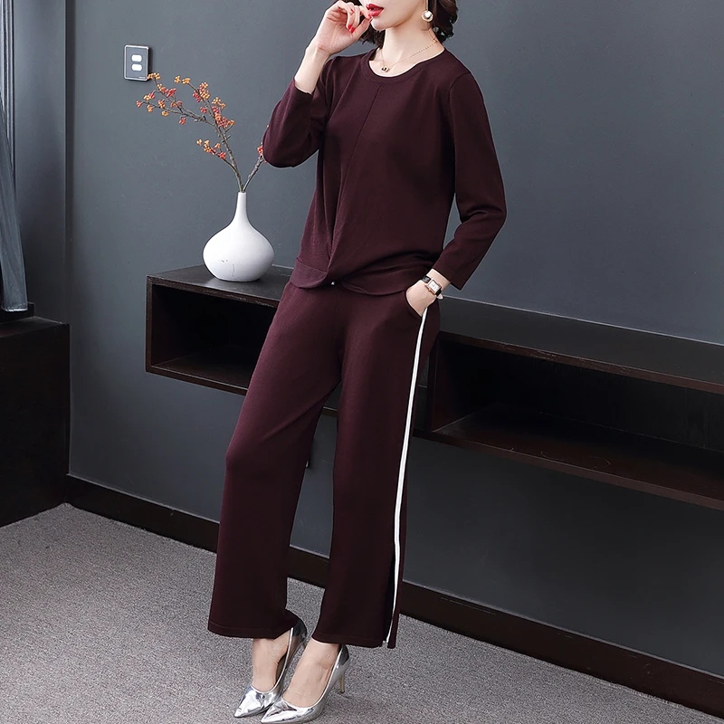 Plus Size Women Two Piece Set Sweater Suit Knitted Sweaters Pants 2PCS Suits Woman Knitted Trousers+Jumper Tops Clothing Female
Plus Size Women Two Piece Set Sweater Suit Knitted Sweaters Pants 2PCS Suits Woman Knitted Trousers+Jumper Tops Clothing Female