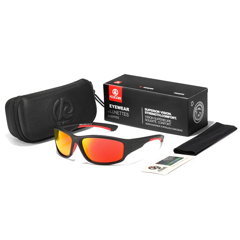 Фото Мужские водительские солнцезащитные очки KDEAM поляризационные TR90 спортивные с