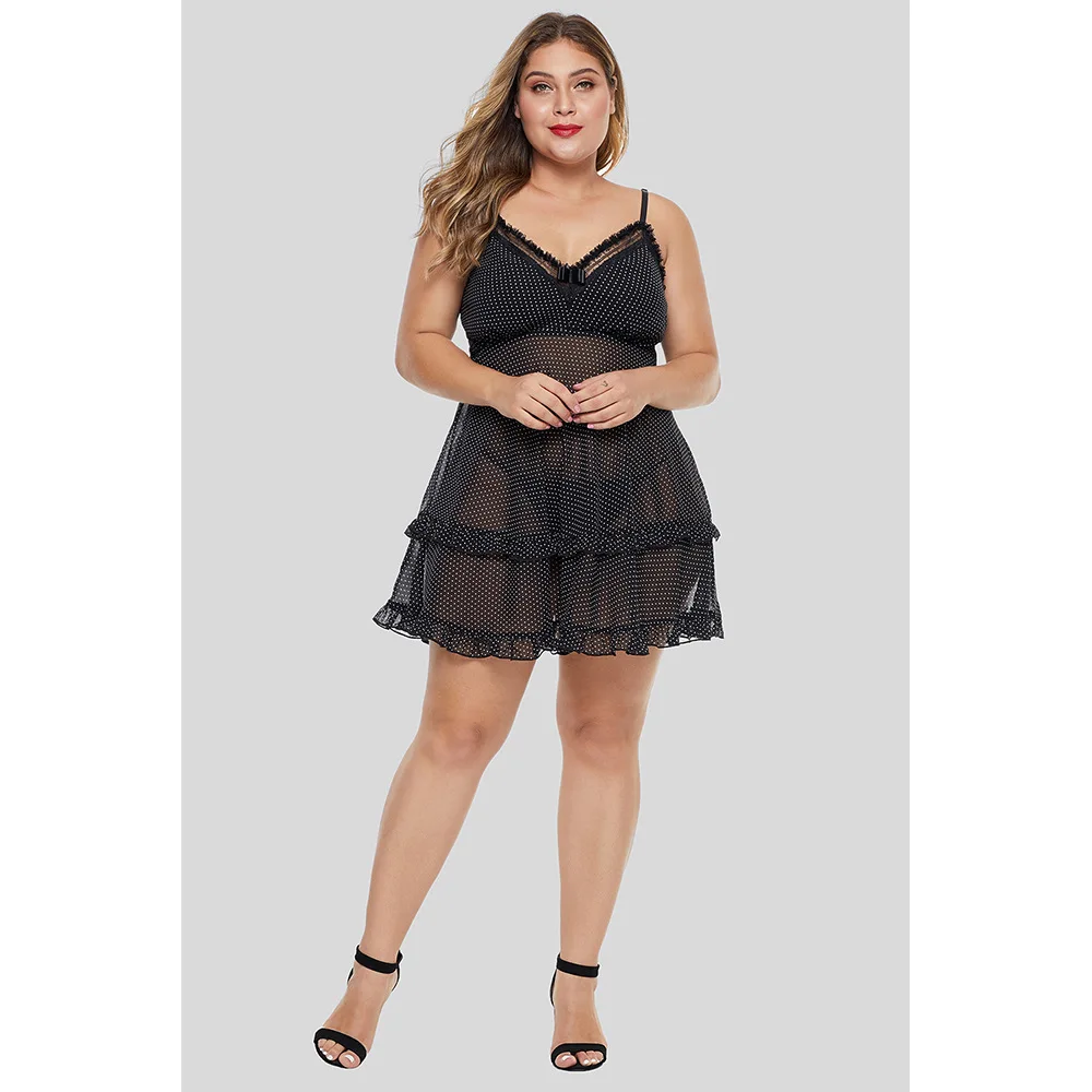 Europe And America Fat Plus-sized Tracksuit Women Summer New Style V-neck Camisole Transparent Backless Sexy Nightgown
Europe And America Fat Plus-sized Tracksuit Women Summer New Style V-neck Camisole Transparent Backless Sexy Nightgown