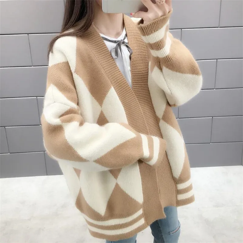 Sweater Jacket Women Cardigan 2019 Spring New Solid Color Long Sleeve Thicken Warm Loose Diamond Sweater
Sweater Jacket Women Cardigan 2019 Spring New Solid Color Long Sleeve Thicken Warm Loose Diamond Sweater