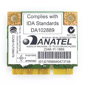 Wifi Wireless Card Half Mini PCI-E Notebook Wlan 2.4Ghz 5Ghz AdapterDual Band 300Mbps BCM943228HMB Bluetooth 4.0 802.11a/b/g/n
Wifi Wireless Card Half Mini PCI-E Notebook Wlan 2.4Ghz 5Ghz AdapterDual Band 300Mbps BCM943228HMB Bluetooth 4.0 802.11a/b/g/n
