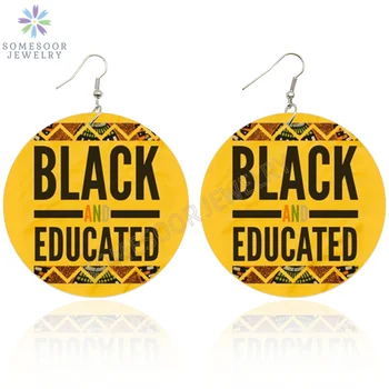 SOMESOOR 10 Design Black Sayings Eductaed Queen African Wooden Drop Earrings Popular Demand Afro Melanin Jewelry For Women Gift
SOMESOOR 10 Design Black Sayings Eductaed Queen African Wooden Drop Earrings Popular Demand Afro Melanin Jewelry For Women Gift