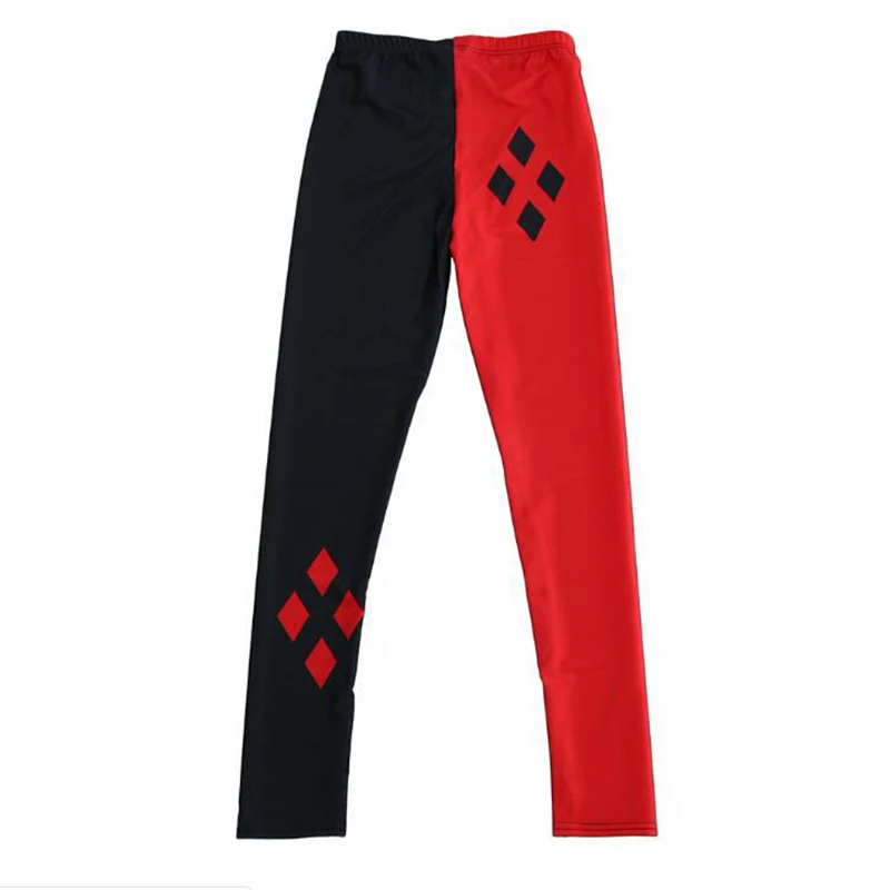 Europe and the United States new starry sky digital printing red and black color matching rhombic sexy milk silk leggings pants Europe and the United States new starry sky digital printing red and black color matching rhombic sexy milk silk leggings pants