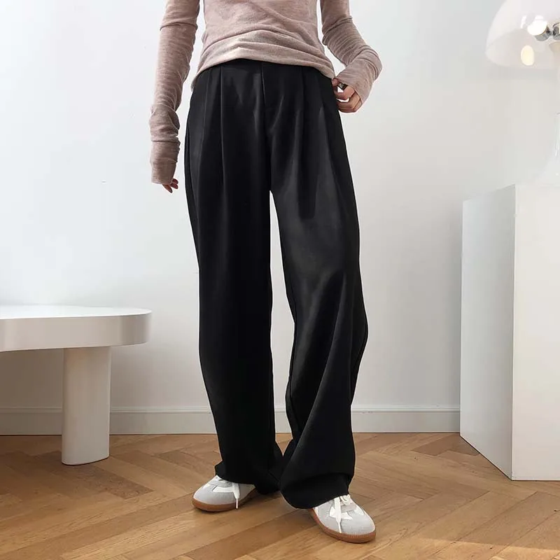 FORYUNSHES Women Wide Leg Cigarette Suits Trousers 2020 Autumn Femme High Waist Straight Pants Casual Office Business Bottom