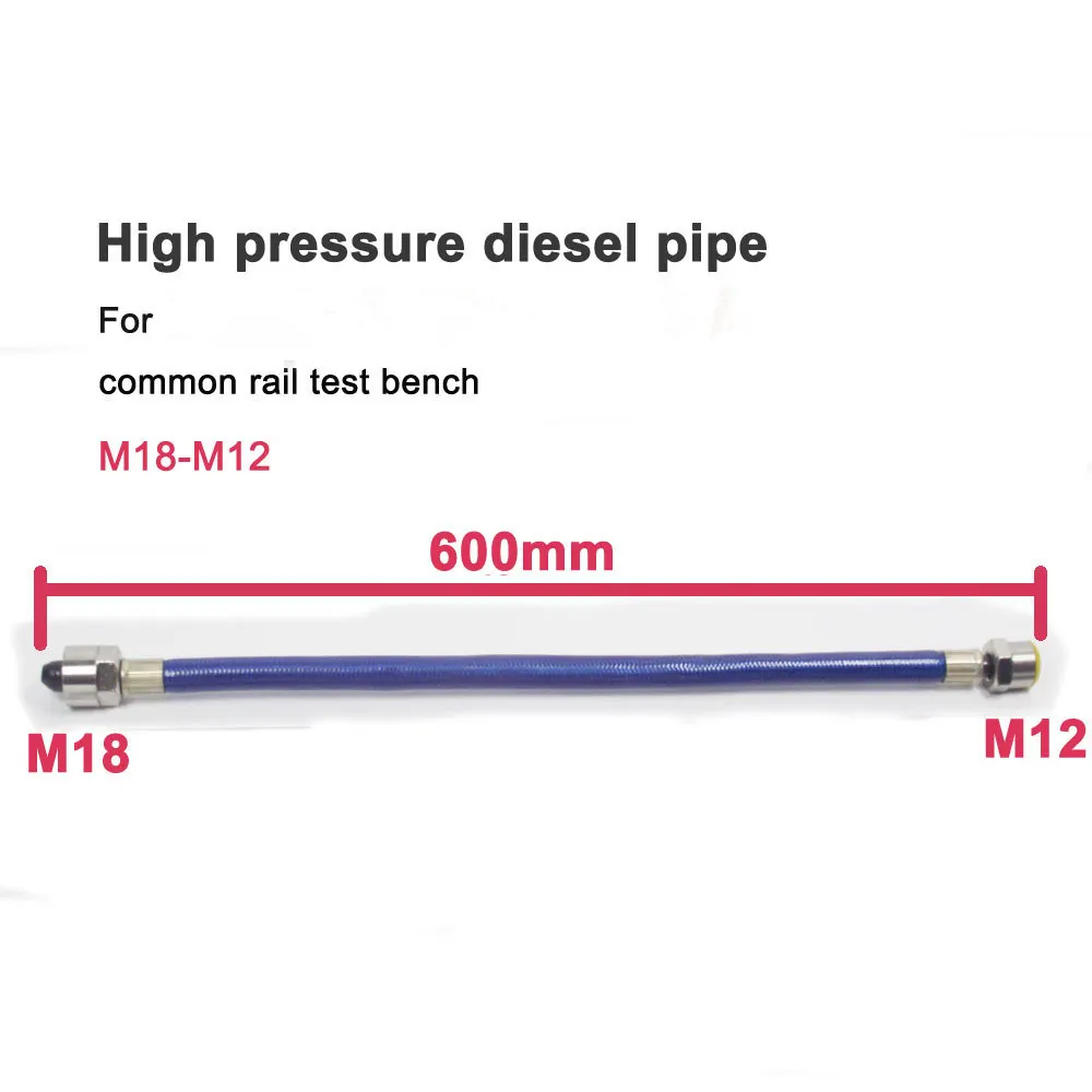 

High pressure diesel pipe of 60cm with M18 and M12 nuts, common rail fuel tube for common rail test bench