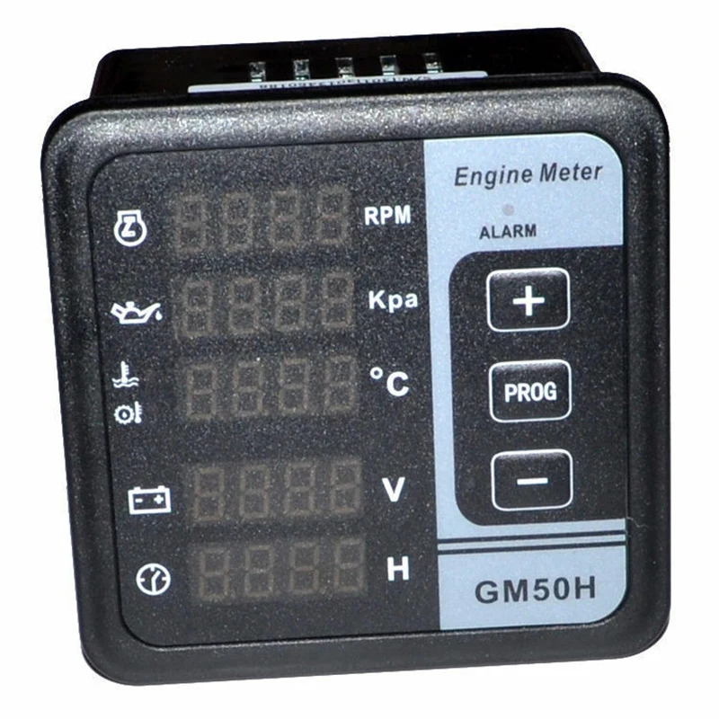 Gm50H Engine Digital Display Multifunction Voltage Frequency Water Temperature Oil Pressure Tachometer Generator Controller
Gm50H Engine Digital Display Multifunction Voltage Frequency Water Temperature Oil Pressure Tachometer Generator Controller