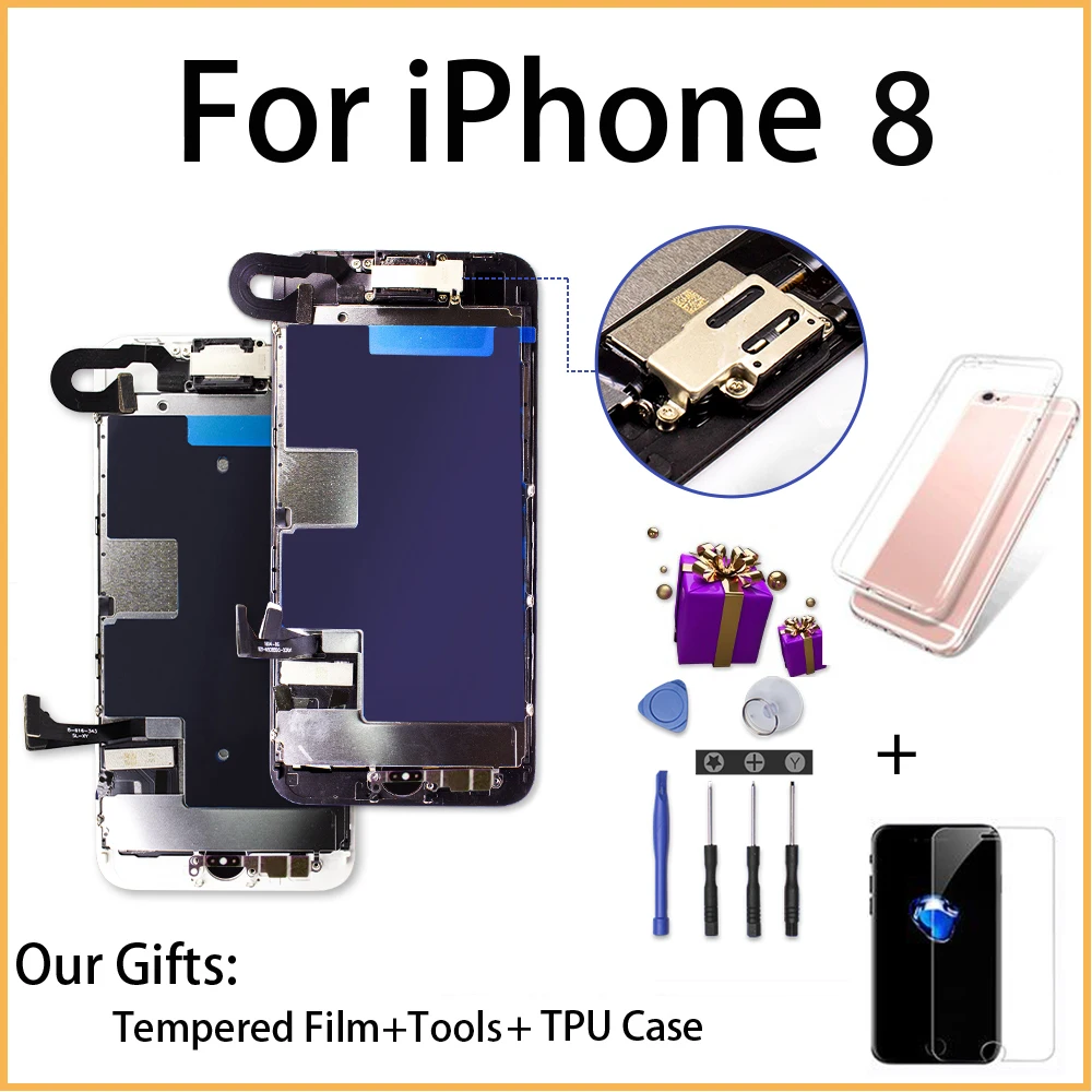 Mobile Phone Assembly LCD for iPhone 8 8 Plus Full Set 3D Touch Screen Touch Digitizer Assembly Display with Front Camera Earpie
Mobile Phone Assembly LCD for iPhone 8 8 Plus Full Set 3D Touch Screen Touch Digitizer Assembly Display with Front Camera Earpie
