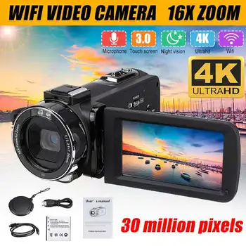 4K Ultra HD Camcorder Video Camera Wifi IR Night Vision 30MP 3 Inch Touch Screen Time-lapse Photography Camera 16X Digital Zoom
4K Ultra HD Camcorder Video Camera Wifi IR Night Vision 30MP 3 Inch Touch Screen Time-lapse Photography Camera 16X Digital Zoom